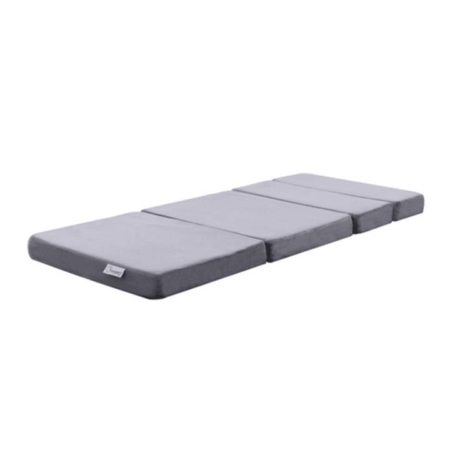 4 Fold Memory Foam Folding Mattress Dark Grey Velvet