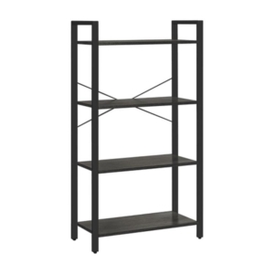 4 Tier Bookshelf  Bookcase Shelf Charcoal Grey and Black
