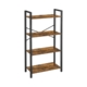 4 Tier Bookshelf Ladder Shelf Industrial Rustic Brown and Black