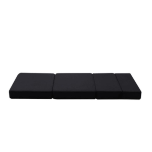 4 Fold Folding Mattress Black Air Mesh Portable Polyester