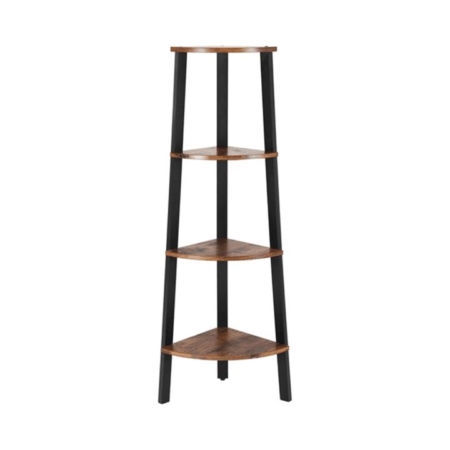 4 Tier Corner Shelf Vintage Bookcase Vasagle