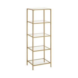 Vasagle 4-Tier Storage Display Shelf Bookcase Gold Tone