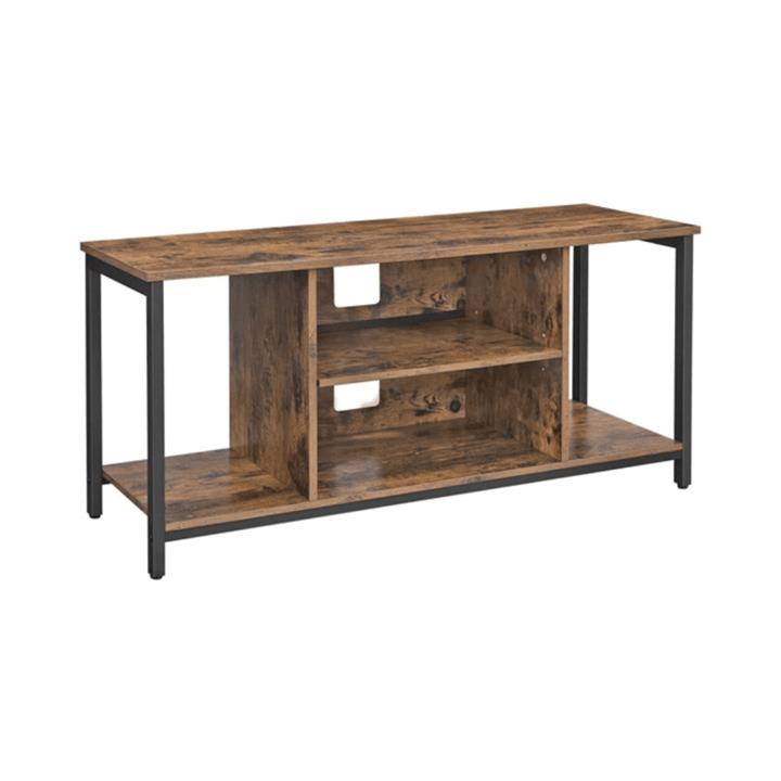 Vasagle TV Unit 110cm Entertainment Unit with Open Storage Industrial Rustic Brown