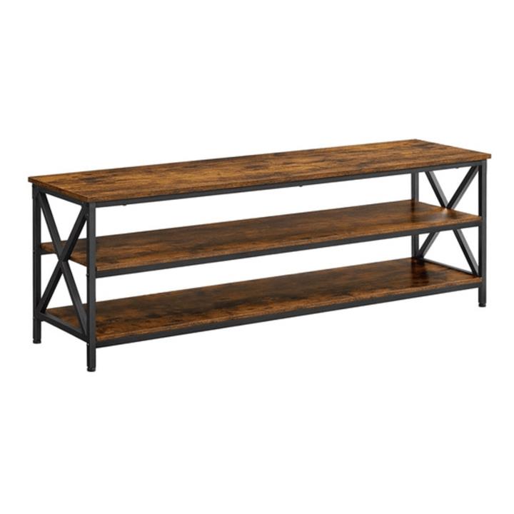 Vasagle TV Unit 147cm Entertainment Unit with Shelves Vintage Brown/Black