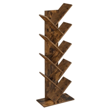 Vasagle 8 Tier Tree Bookshelf Rustic Brown Bookcase