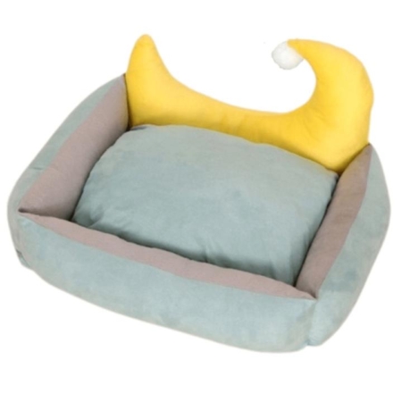 Pet Bed Moon Design Plush Washable Large Green