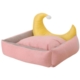 Pet Bed Moon Design Plush Washable Large Pink