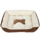 Pet Bed Bone Cushion Plush Cotton Small Coffee