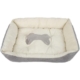 Pet Bed Bone Cushion Plush Cotton Small Grey