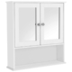 Wall Cabinet with 2 Mirror Doors White Bathroom Cabinet