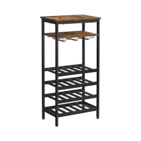 VASAGLE Wine Rack Stand 4-tier Rustic Brown