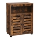 Vasagle Cupboard Storage Cabinet with Shelves and Louvered Door Rustic Brown