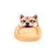 Pet Bed 3D Cartoon Round Shiba Inu Large Size (Brown)