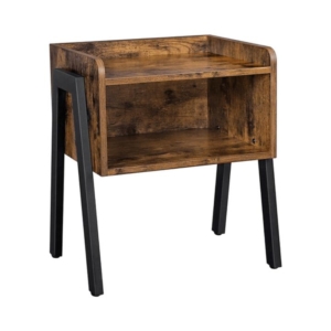 Vasagle Side Table with Open Compartment Rustic Brown/Black