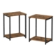 Vasagle Side Table Set of 2 Vintage Brown with Storage Shelf Accent table