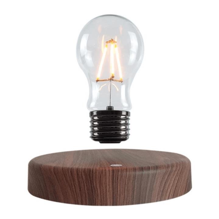 Magnetic Levitating LED Light Bulb Round Brown Desk Lamp