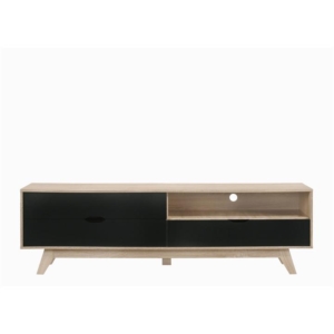 Aline TV Stand Entertainment Unit W/ 3-Drawers 180cm - Oak/Black