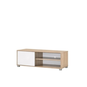 Aubree Compact TV Stand Entertainment Unit W/ 1-Door 120cm - Oak.White