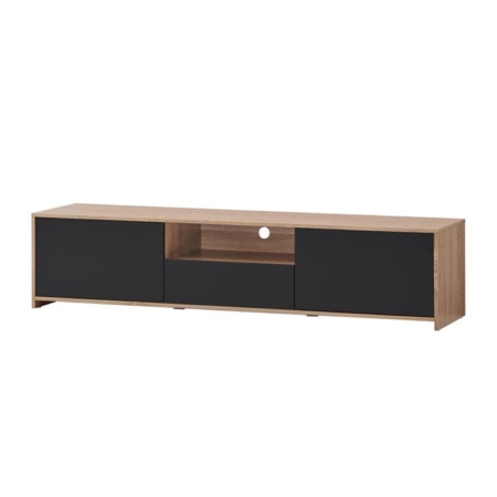 Londyn TV Stand Entertainment Unit W/ 2-Doors 1-Drawer - Oak/Black