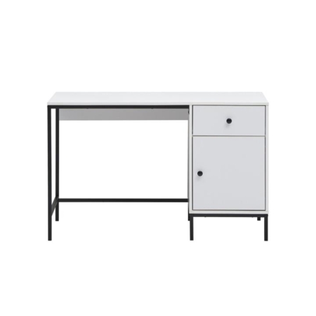 Urbano Work Computer Home Office Desk W/ 1-Door 1-Drawer  - White/Black