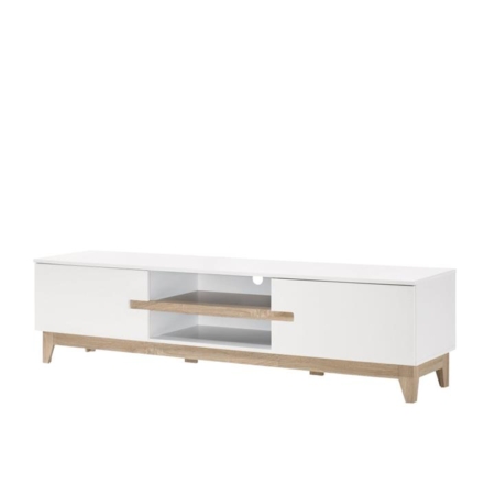 Moses TV Stand Entertainment Unit W/ 2-Doors 180cm - White/Oak