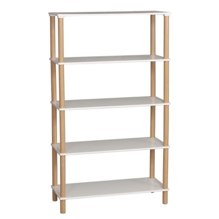 Dexter 5-Tier Rectangular Display Shelf Unit Cabinet - White/oak