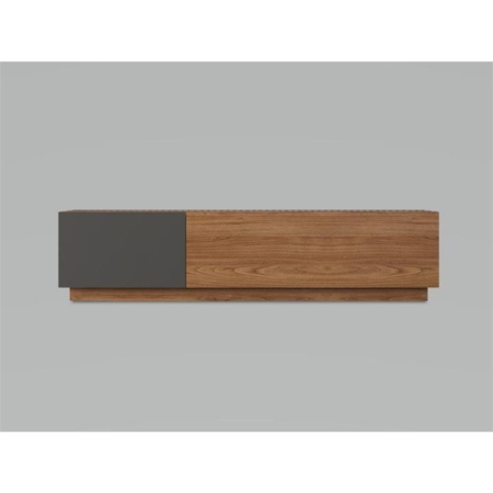 Zane Lowline Entertainment Unit TV Stand W/ 2-Doors 120cm - Walnut/Charcoal