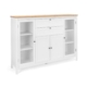 James Buffet Unit Sideboard W/ 4-Doors 2-Drawers Storage Cabinet - White/Oak