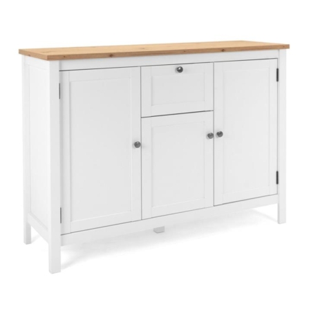 James Buffet Unit Sideboard W/ 3-Doors 1-Drawer  Storage Cabinet - White/Oak