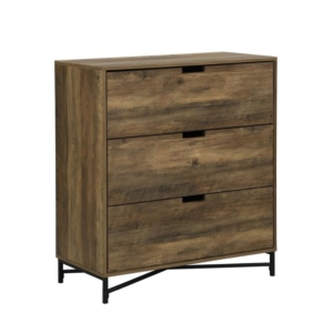 Elijah Industrial Chest Of 3-Drawers Tallboy Storage Cabinet - Old Wood
