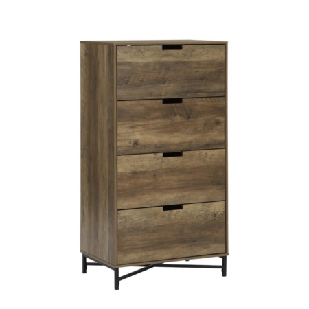 Elijah Industrial Chest Of 4-Drawers Tallboy Storage Cabinet - Old Wood