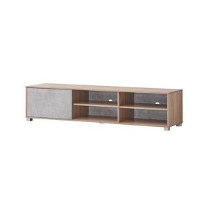 Orson Lowline Entertainment Unit TV Stand 180cm W/ 1-Door - Oak/Grey
