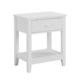 Oliver Modern Bedside Nightstand Side Table W/ 1-Drawer - White