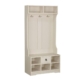 Lorrel Modern Hall Tree Coat Rack & Shoe Rack Storage Cabinet - Antique White