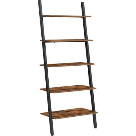 Vasagle 5 Tier Slanted Shelf Bookcase Rectangular Industrial