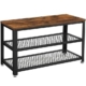 3 Tier Shoe Storage Bench 73cm Rustic Brown and Black Shoe Cabinet Rack