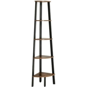 5 Tier Corner Shelf Vintage Bookcase Vasagle
