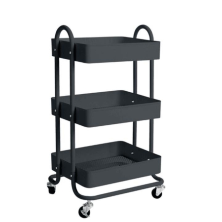 Kitchen Trolley Cart 3 Tier (Black)