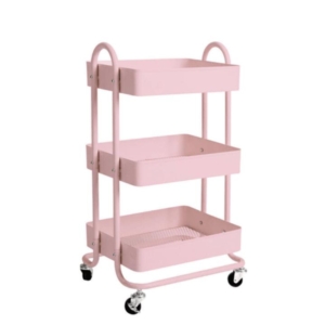 Kitchen Trolley Cart 3 Tier (Pink)