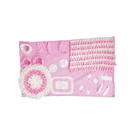 Snuffle Mat Short Plush Pet Toy Care Supplies Pink & White