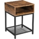 Vasagle Side Table with Open Compartment and Mesh Shelf Industrial Rustic Brown