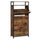 Shoe Cabinet 3 Tier with Shelf Rustic Brown/Black