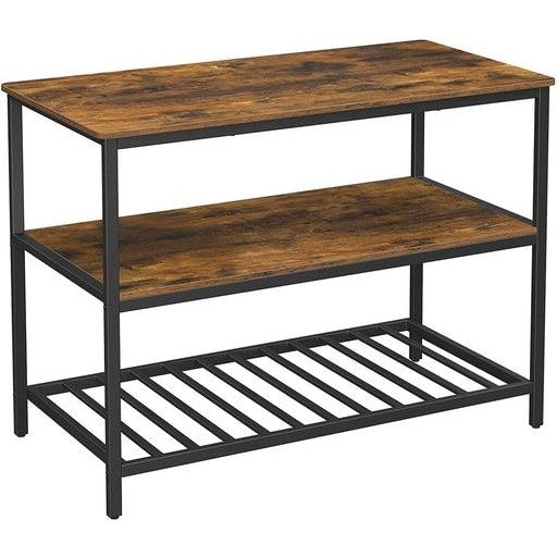 Vasagle Kitchen Shelf with Large Worktop Rustic Brown/Black