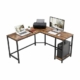 Vasagle L-Shaped Desk with Shelves Industrial Rustic Brown