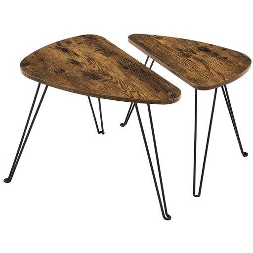 Vasagle Set of 2 Nesting Table Side Accent Table Rustic Brown/Black