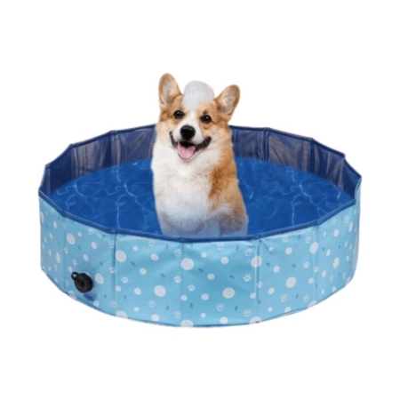 Portable Pet Pool 120cm*30cm Blue Circle