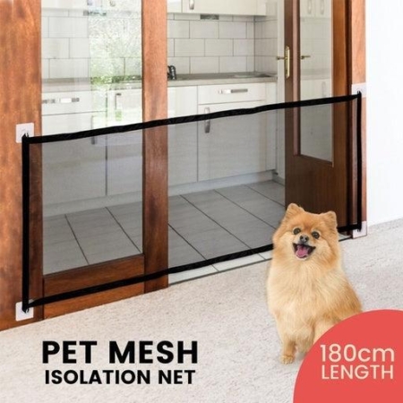 Pet Safety Barrier Portable Folding Mesh Gate