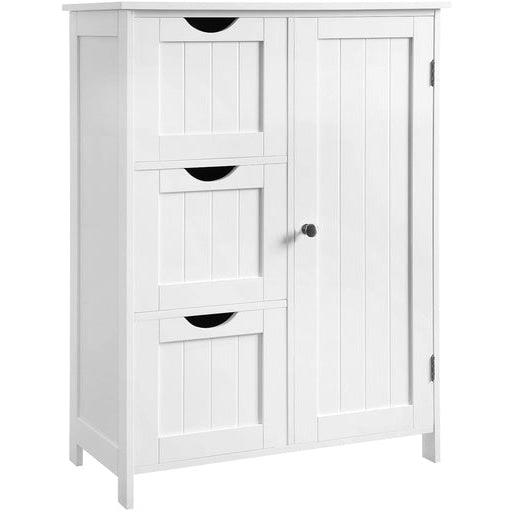 Vasagle Floor Cabinet with 3 Drawers and Adjustable Shelf White Cupboard