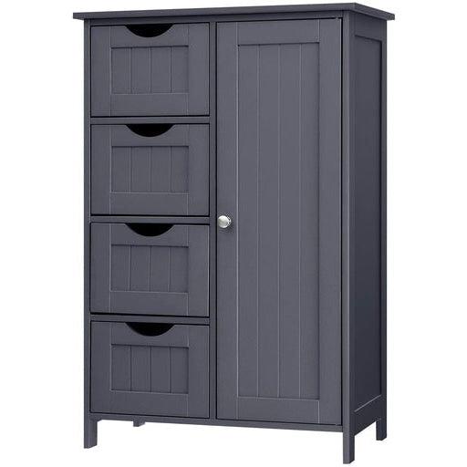 Vasagle Floor Cabinet with 4 Drawers and Adjustable Shelf Gray Cupboard