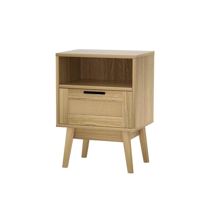 Artiss Bedside Tables Rattan Drawers Side Table Nightstand Storage Cabinet Wood